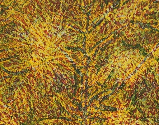 Detail van larixen in de herfst